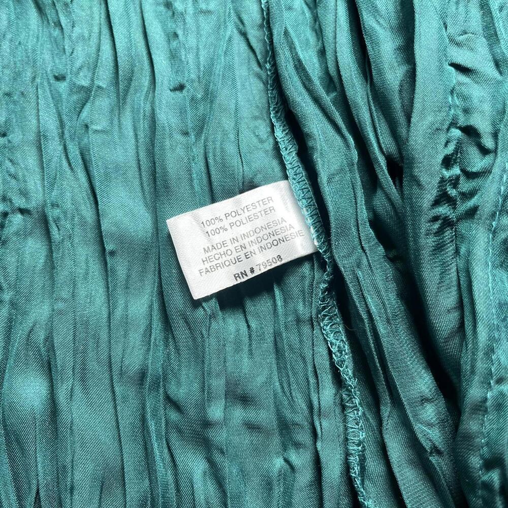 NWT Le Caviar Women's Large Sleeveless Ruffled Blouse Top Large “Peacock Teal” - Picture 9 of 9